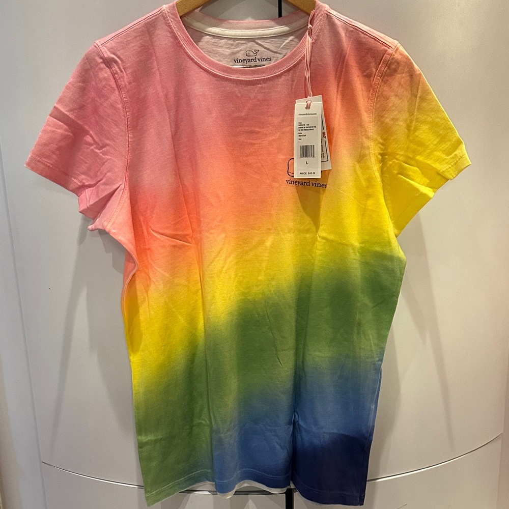 Vineyard vines Women’s New Graphic tee tie Dye Rainbow colorful shirt, S